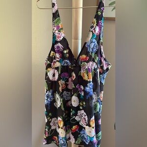 Oscar de la Renta Multicolor Floral Tank Top